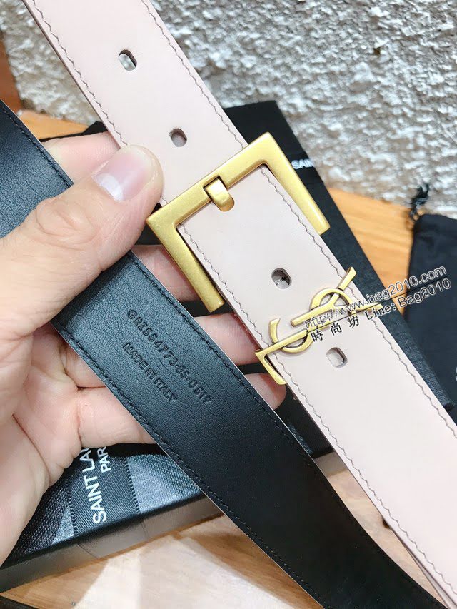 Saint Laurent女士皮帶 聖羅蘭2020新款YSL古金原版開模金扣腰帶  jjp1249